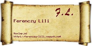 Ferenczy Lili névjegykártya