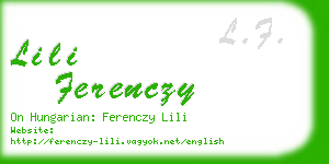 lili ferenczy business card